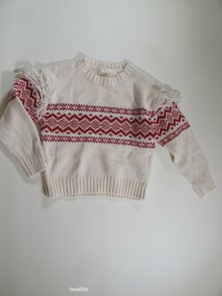 Svetr pro holky bílo červený secondhand Svetr pro holky bílo červený secondhand