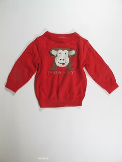 Červený svetr s opičkou pro kluky secondhand Červený svetr s opičkou pro kluky secondhand