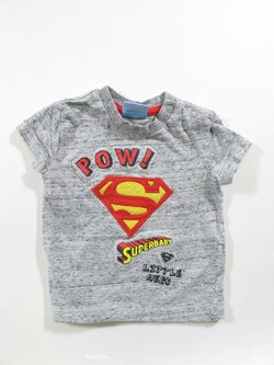 Triko pro kluky šedé super baby s obrázkem secondhand Triko pro kluky šedé super baby s obrázkem secondhand