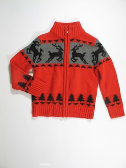 Svetr šedo červený pro kluky secondhand Svetr šedo červený pro kluky secondhand