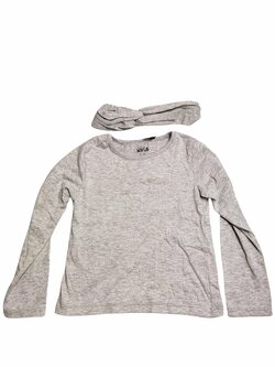 Triko dl. rukáv šedé pro holky s čelenkou outlet Triko dl. rukáv šedé pro holky s čelenkou outlet