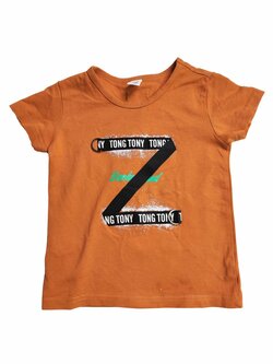 Triko krátké oranžové s potiskem pro kluky secondhand