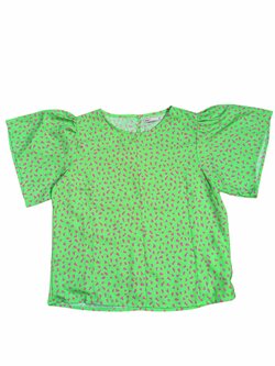 Zelená halenka s růžovým vzorem pro holky secondhand Zelená halenka s růžovým vzorem pro holky secondhand