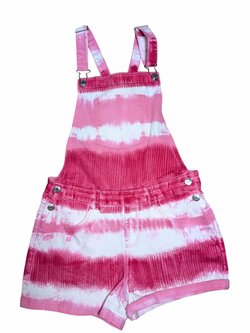 Batikované růžové kraťasy s laclem pro holky secondhand Batikované růžové kraťasy s laclem pro holky secondhand