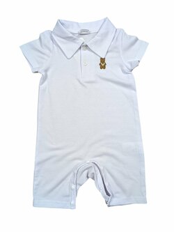 Bílý krátký overal s límečkem pro kluky outlet