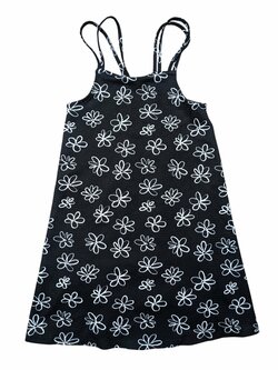 Černé šaty na ramínkách s kytičkami secondhand