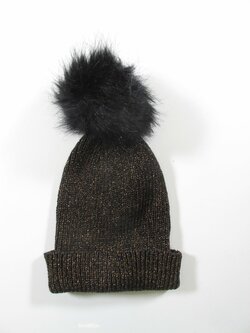 Zimní čepice zlato černá pro holky secondhand Zimní čepice zlato černá pro holky secondhand