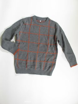 Svetr pro kluky šedo oranžový secondhand Svetr pro kluky šedo oranžový secondhand