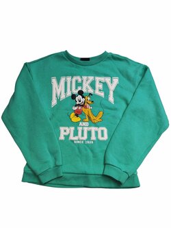 Zelená mikina Mickey a Pluto secondhand Disney Zelená mikina Mickey a Pluto secondhand Disney