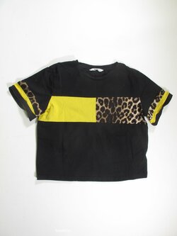 Triko pro holky černo žluté crop secondhand Triko pro holky černo žluté crop secondhand