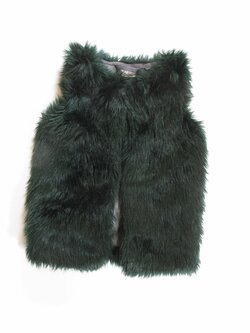 Chlupatá vesta pro holky zelená secondhand