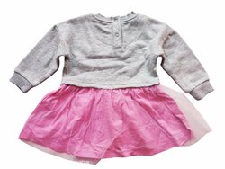 Mikinové šaty šedé s růžovou sukní secondhand Mikinové šaty šedé s růžovou sukní secondhand