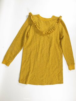 Mikinové šaty dl rukáv okrovo černé secondhand Mikinové šaty dl rukáv okrovo černé secondhand