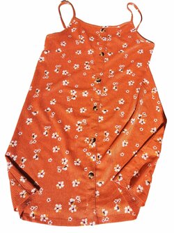 Oranžové šaty s kytičkami na ramínkách secondhand Primark Oranžové šaty s kytičkami na ramínkách secondhand Primark