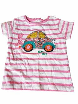 Pruhované triko s autíčkem pro holky secondhand Next