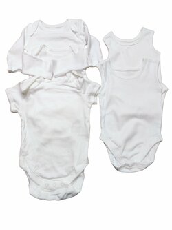 Set 5ks bílých body různé druhy secondhand