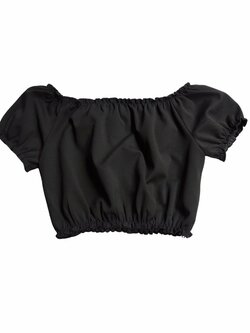 Černý crop top s balónovým rukávem secondhand New Look Černý crop top s balónovým rukávem secondhand New Look