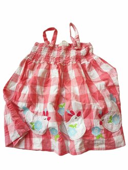 Kostkované šaty na ramínkách secondhand Frugt