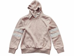 Mikina růžová pro holky s pruhy na rukávech secondhand Mikina růžová pro holky s pruhy na rukávech secondhand