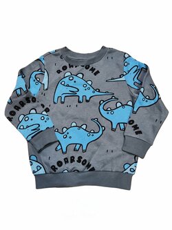 Šedá mikina s dinosaury pro kluky secondhand F&F Šedá mikina s dinosaury pro kluky secondhand F&F