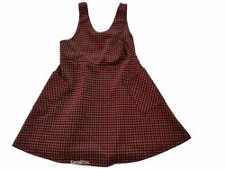 Kostičkované šaty červené secondhand Nutmeg