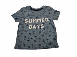 Triko krátké modré pro kluky s palmami a nápisem secondhand Triko krátké modré pro kluky s palmami a nápisem secondhand