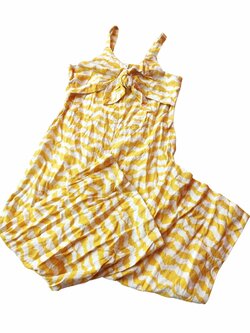 Žlutý strakatý overal pro holky na ramínkách outlet F&F
