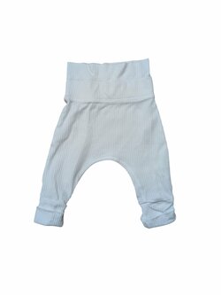 Bílé žebrované kalhoty pro novorozence secondhand Bílé žebrované kalhoty pro novorozence secondhand