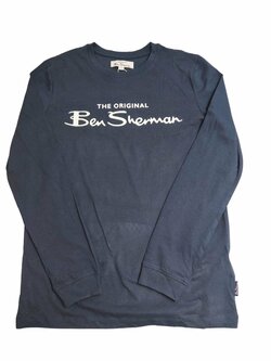 Tmavě modré triko s nápisem pro kluky outlet Ben Sherman