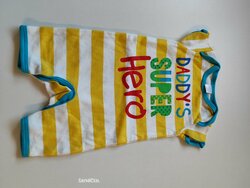 Overal pro kluky bílo-žluté pruhované s nápisem secondhand Overal pro kluky bílo-žluté pruhované s nápisem secondhand