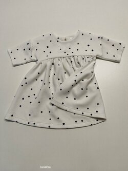 Bílé šaty s puntíkama kr. rukáv secondhand