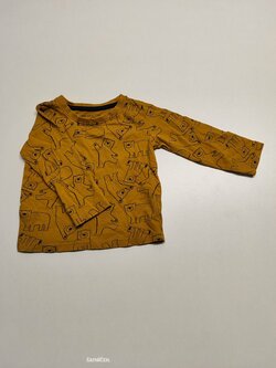 Hořčicové triko s medvědy pro kluky dl. rukáv secondhand Hořčicové triko s medvědy pro kluky dl. rukáv secondhand