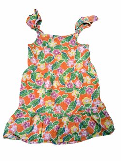 oranžové šaty s květinovým vzorem pro holky secondhand primark 