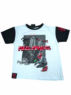 Černo bílé triko se Sidermanem pro kluky secondhand Marvel Černo bílé triko se Sidermanem pro kluky secondhand Marvel