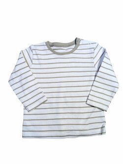 Bílé tričko béžovými pruhy a dlouhým rukávem outlet Baby Bílé tričko béžovými pruhy a dlouhým rukávem outlet Baby
