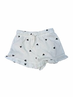 Bílé kraťasy s černými srdíčky outlet F&F