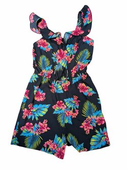 Černý overal s květinami pro holky secondhand Primark Černý overal s květinami pro holky secondhand Primark