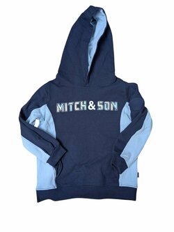 Modrá mikina pro kluky s nápisem secondhand Mitch&Son