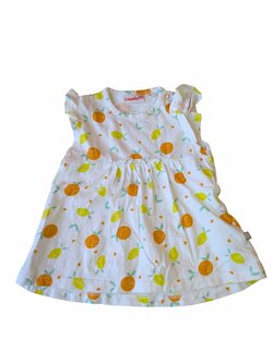 Bílé šaty s obrázkem ovoce pro holky secondhand Liegelind