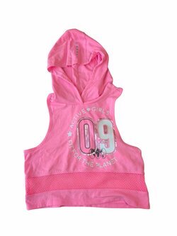 Růžové tílko s kapucí pro holky secondhand C&A