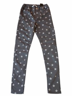 tmavě šedé skinny džíny s hvězdami pro holky secondhand HM