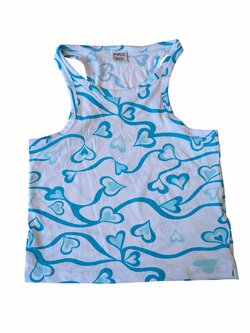 bílé tílko s modrými srdíčky pro holky secondhand Pageone bílé tílko s modrými srdíčky pro holky secondhand Pageone