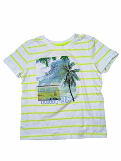 Pruhované triko s obrázkem pro holky secondhand YFK Pruhované triko s obrázkem pro holky secondhand YFK