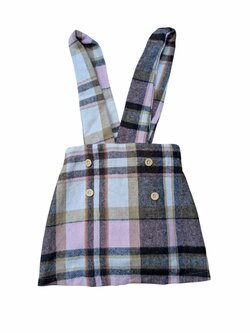 Kostkovaná sukně na laclu pro holky secondhand