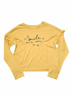 Bledě žluté triko s obrázkem pro holky secondhand F&F