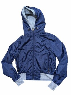 Tmavá šusťáková bunda pro holky secondhand Please Luxury