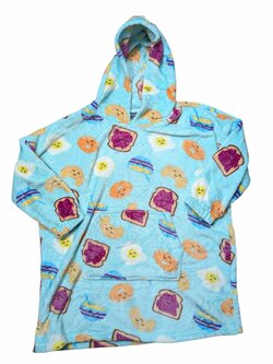 Světle modrá županová mikina s obrázky secondhand Studio