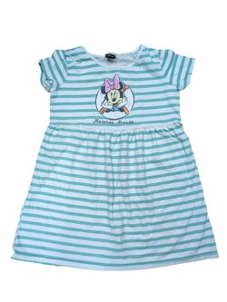 Zeleno bílé pruhované šaty Minie pro holky secondhand Disney