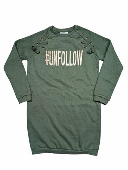 Tmavě zelené mikinové šaty pro holky secondhand Primark