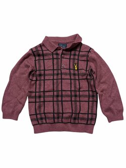 Vinová žíhaná svetrová mikina slabá pro kluky secondhand Next